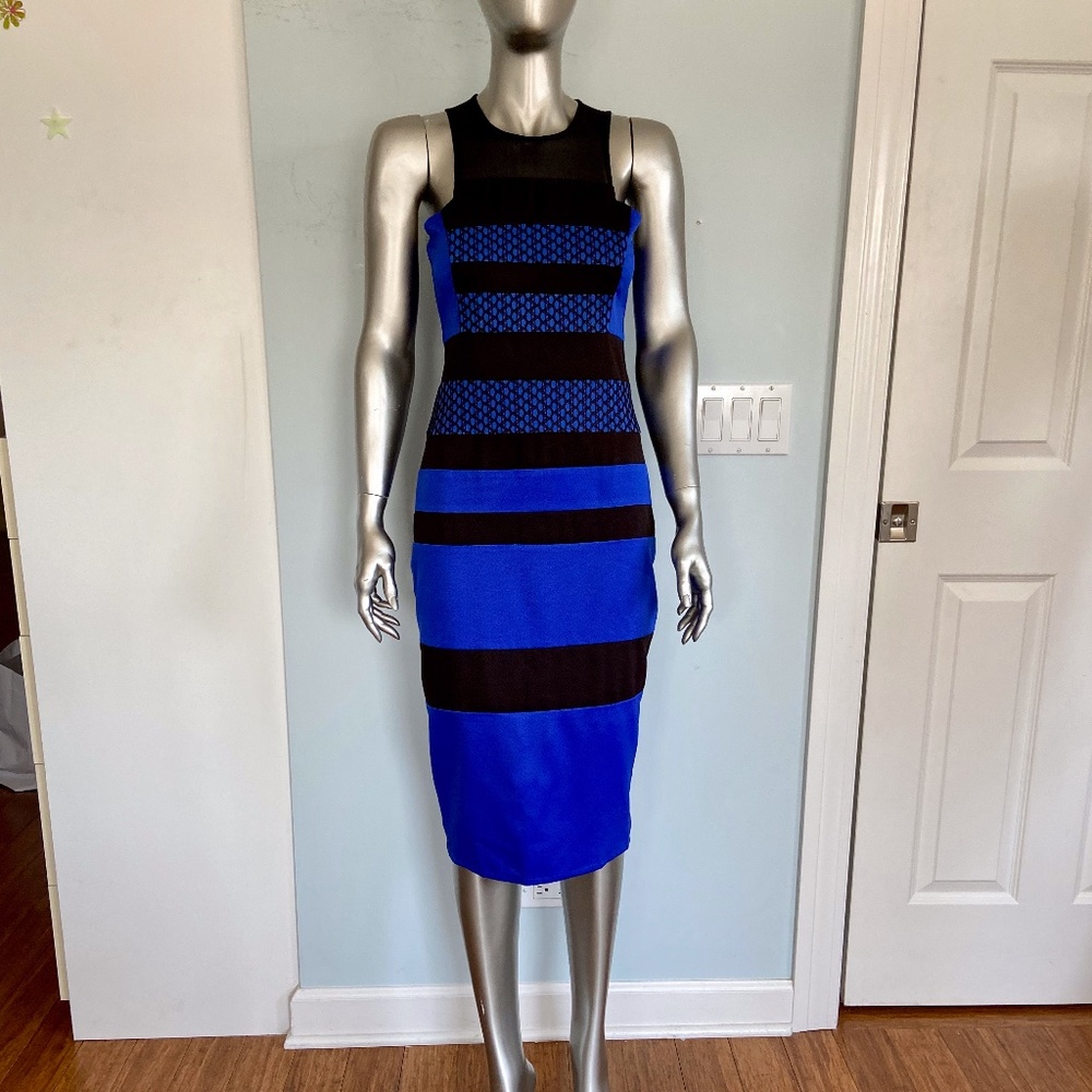 Lumier Cobalt/Black Midi Dress